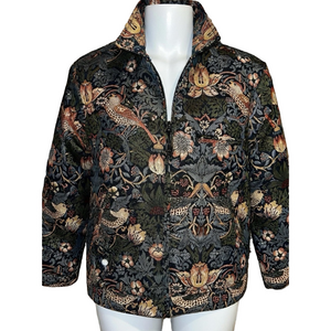 PacSun Tapestry Patterned Jacket Sz Small Birds Floral Strawberry Thief